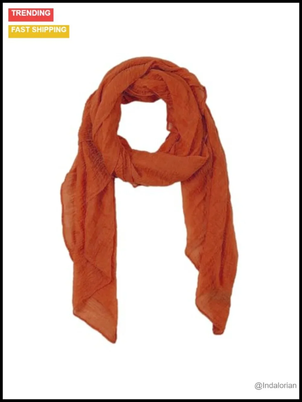 Cotton Blend Lightweight Crinkle Scarf Shawl Wrap 65x30 inch